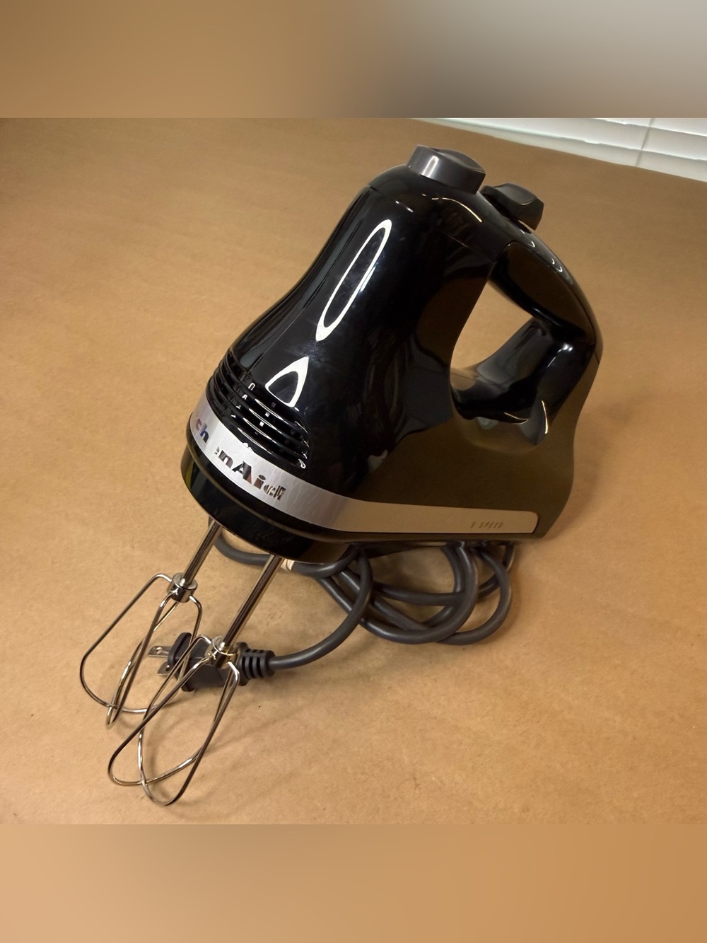 KitchenAid Black and Silver Hand Mixer with Beaters